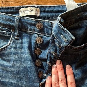 Abercrombie high rise super skinny ankle jeans